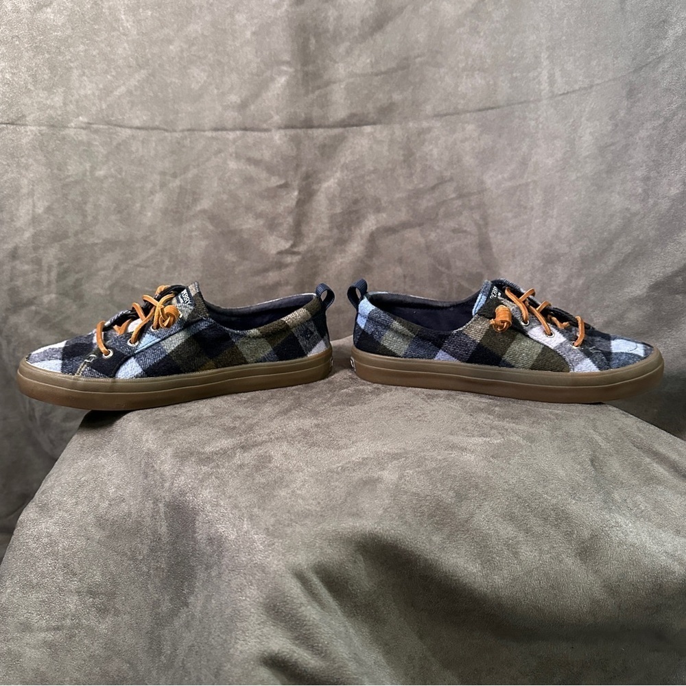 Sperry Womens Crest Vibe Plaid Wool Sneakers Navy Blue Size 7 - Picture 6 of 9